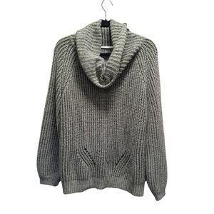 Sz XL Vanilla Star Chunky Knit Olive Sweater Cowl Neck